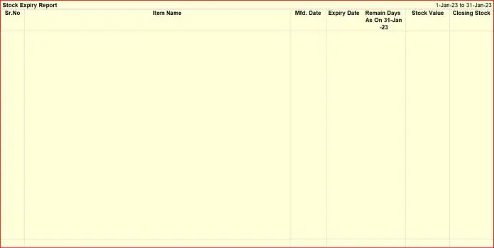 Product Expiry Report